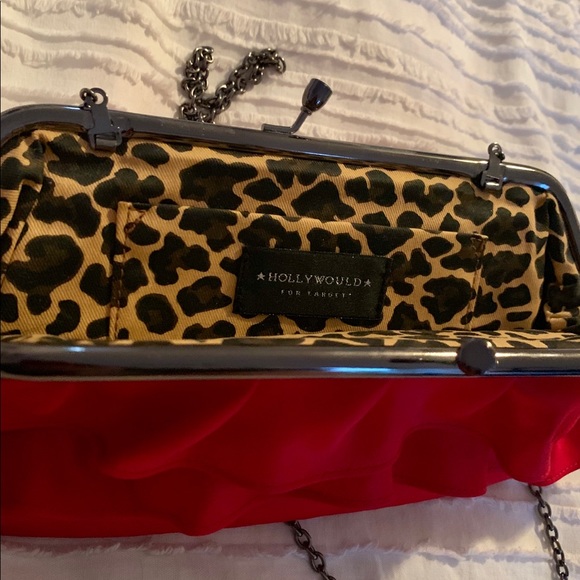 Silk Red Ruffle Handbag - Picture 3 of 3